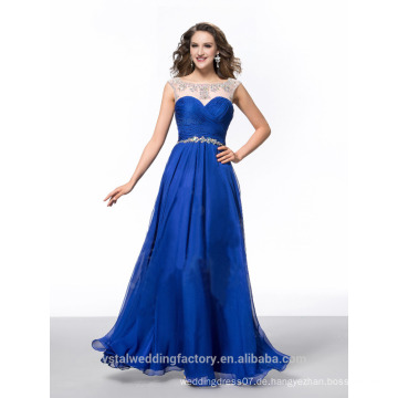 Alibaba elegante lange neue Designer Royal Blue Farbe Chiffon Beach Abendkleider oder Brautjungfer Kleid LE24